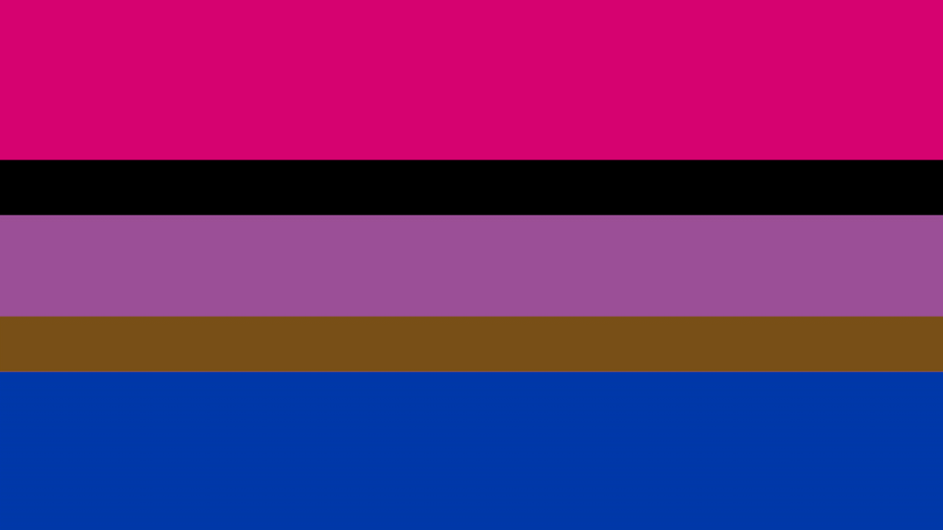 A version of the Bisexual Flag, with extra stripes inspired by the Philadelphia Pride Flag, free to use